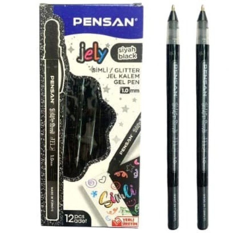 PENSAN 2800 JELY 1.0 SİMLİ JEL KALEM 12Lİ -SİYAH