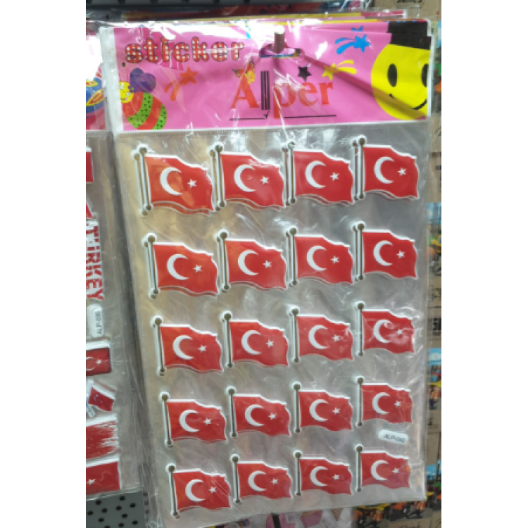 STİCKER A4 BÜYÜK DALGALI BAYRAK 10lu