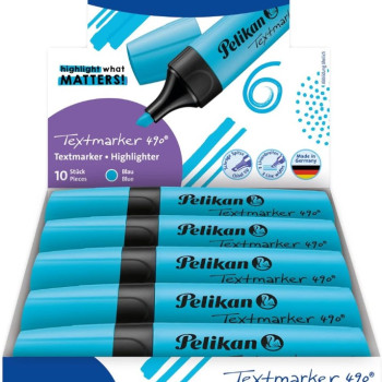 PELİKAN 490 FOSFORLU İŞARET KALEMİ MAVİ 10LU PELİKAN 490 FOSFORLU İŞARET KALEMİ MAVİ 10LU