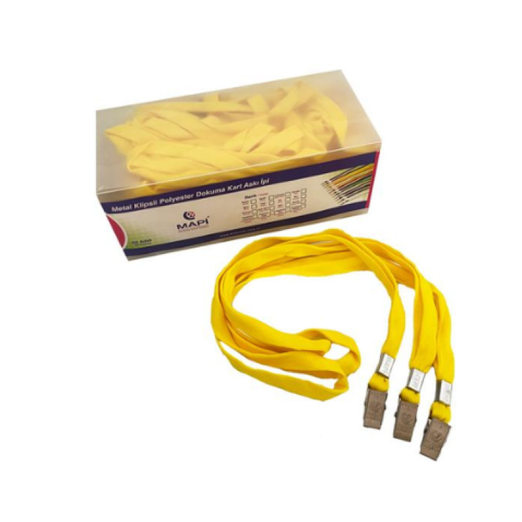 MAPİ 26 51 KLİPSLİ KART ASKI İPİ 50Lİ SARI