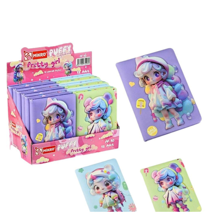 MİKRO PUFFY PF-10 PRETTY GİRL 13X18CM NOT DEFTERI 96YP (BOX12)