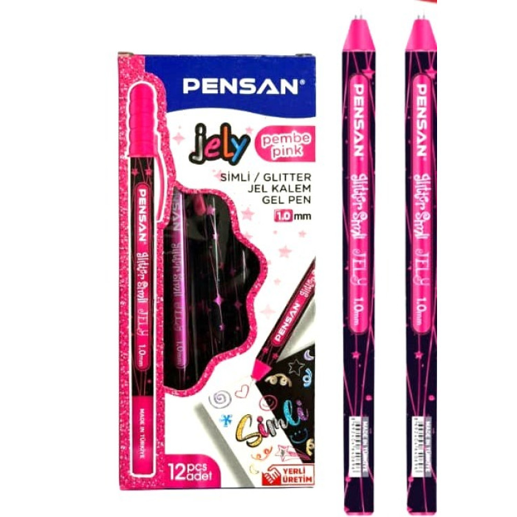 PENSAN 2800 JELY 1.0 SİMLİ JEL KALEM 12Lİ -PEMBE