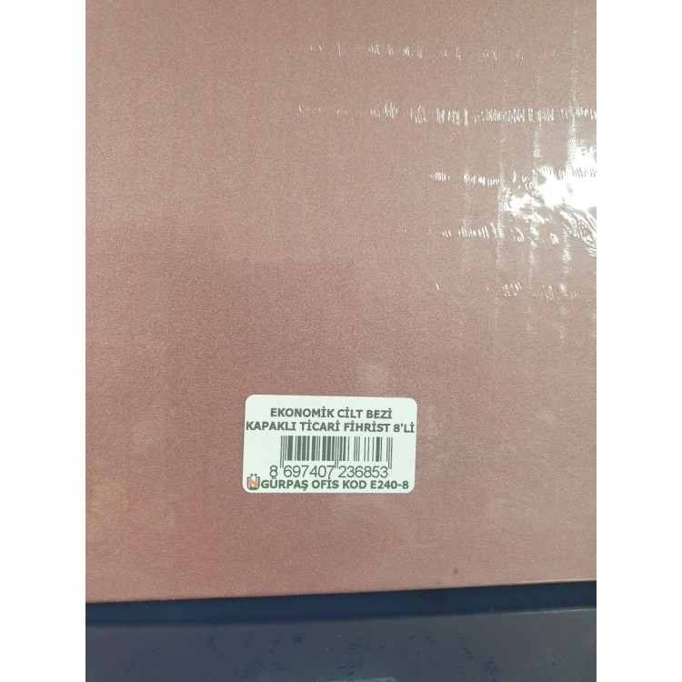 E240-8 GÜRPAŞ 17*24 CİLT BEZLİ TİCARİ FİHRİST 8Lİ