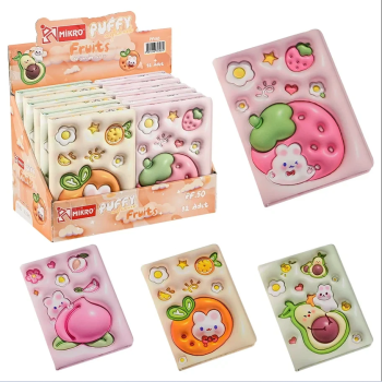 MİKRO PUFFY PF-50 FRUITS 13X18CM NOT DEFTERI 12'Lİ MİKRO PUFFY PF-50 FRUITS 13X18CM NOT DEFTERI 12'Lİ