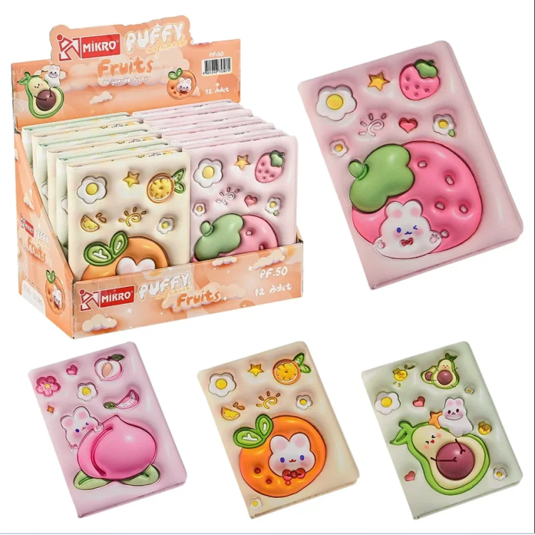 MİKRO PUFFY PF-50 FRUITS 13X18CM NOT DEFTERI 12Lİ