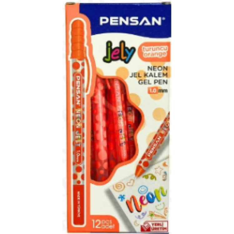 PENSAN 2801 JELY 1.0  JEL KALEM 12Lİ -NEON TURUNCU