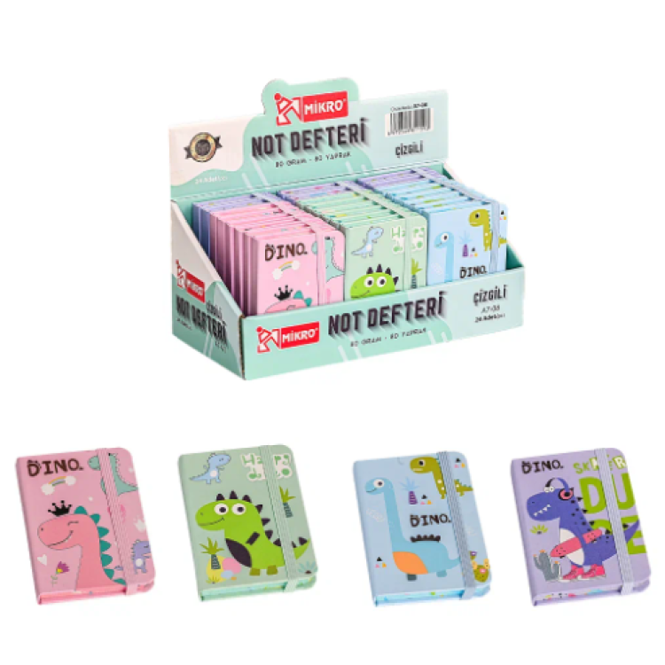 MİKRO A7-08 NOT DEFTERİ ÇİZGİLİ 80GR 80YP. LASTİKLİ 24LÜ MİKRO A7-08 NOT DEFTERİ ÇİZGİLİ 80GR 80YP. LASTİKLİ 24LÜ