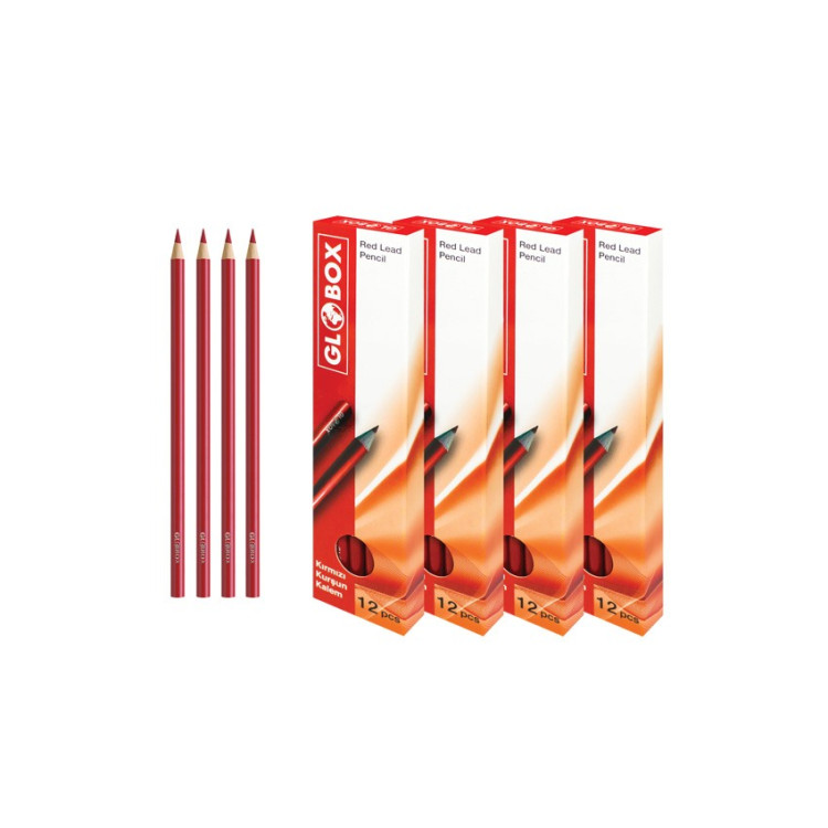 GLOBOX 2594 KIRMIZI KURŞUN KALEM 144LÜ