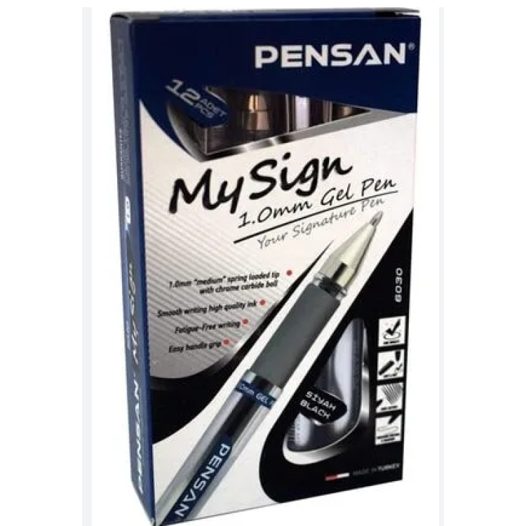 PENSAN 6030-S MY-SİNG 1.0mm JEL KALEM SİYAH 10LU