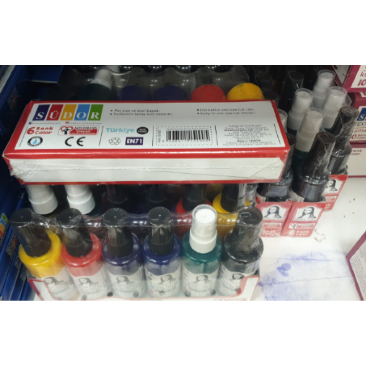 SÜDOR SD1007 SPREY KUMAŞ AKRİLİK BOYASI 6 RENK 70ML