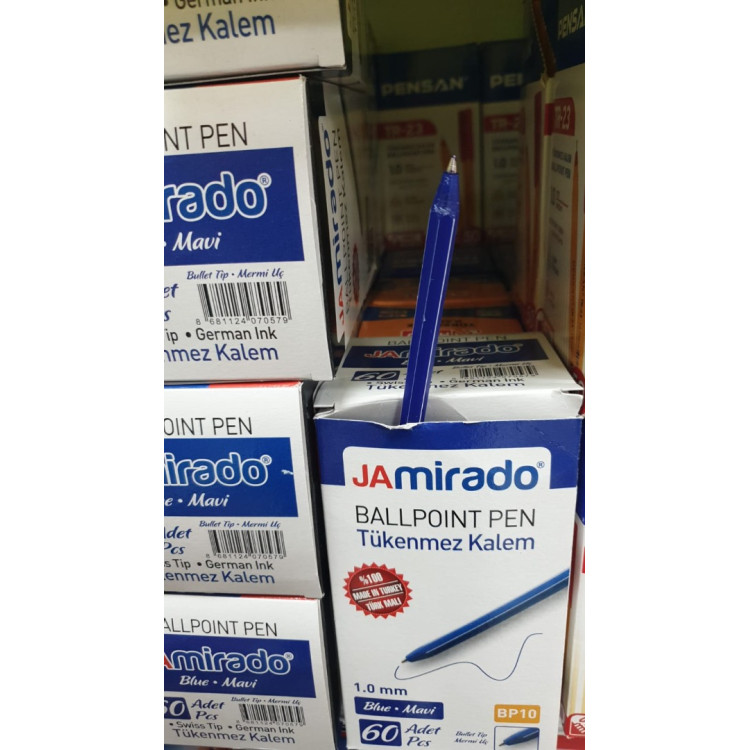 JAMİRADO 1.0 TÜKENMEZ KALEM MAVİ 60LI *K