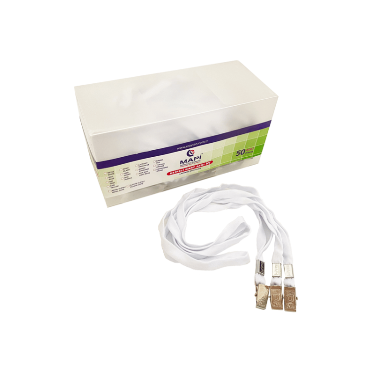 MAPİ 26 50 KLİPSLİ KART ASKI İPİ 50Lİ BEYAZ