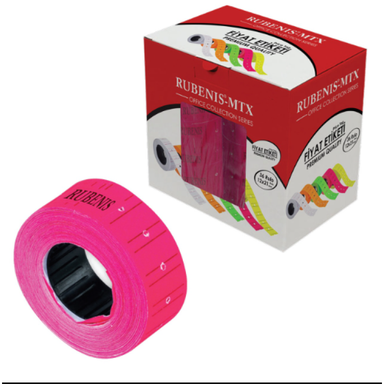RUBENİS RB-MTX-P FİYAT ETİKETİ 12X21 PEMBE 36LI RUBENİS RB-MTX-P FİYAT ETİKETİ 12X21 PEMBE 36LI