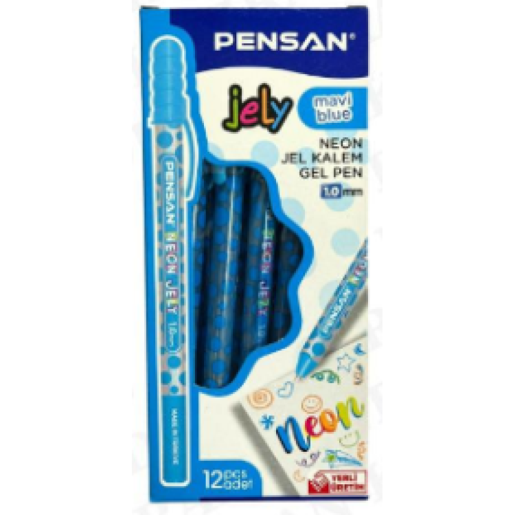 PENSAN 2801 JELY 1.0  JEL KALEM 12Lİ -NEON MAVİ