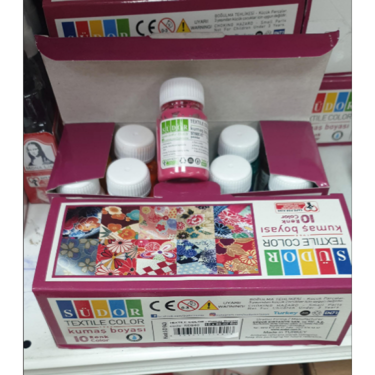 SÜDOR SD940 KUMAŞ BOYASI ŞİŞE 10 RENK