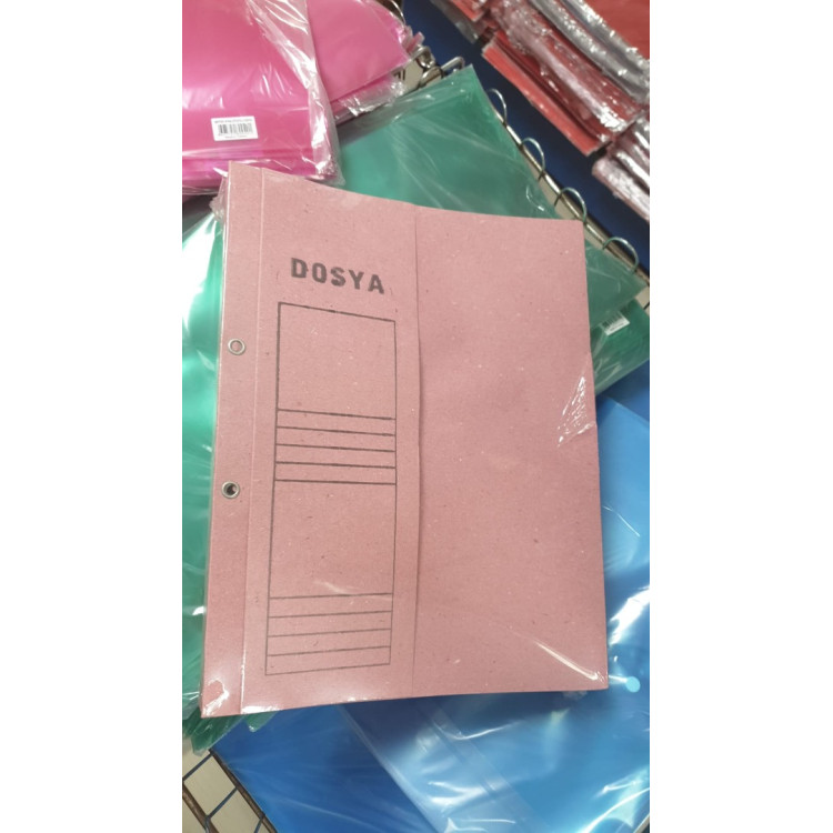 Yarım Kapak Pembe Karton Kapsüllü Dosya A4 (box50)