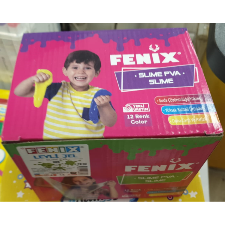 Fenix Slime Yapıştırıcı Jeli 12li Karışık