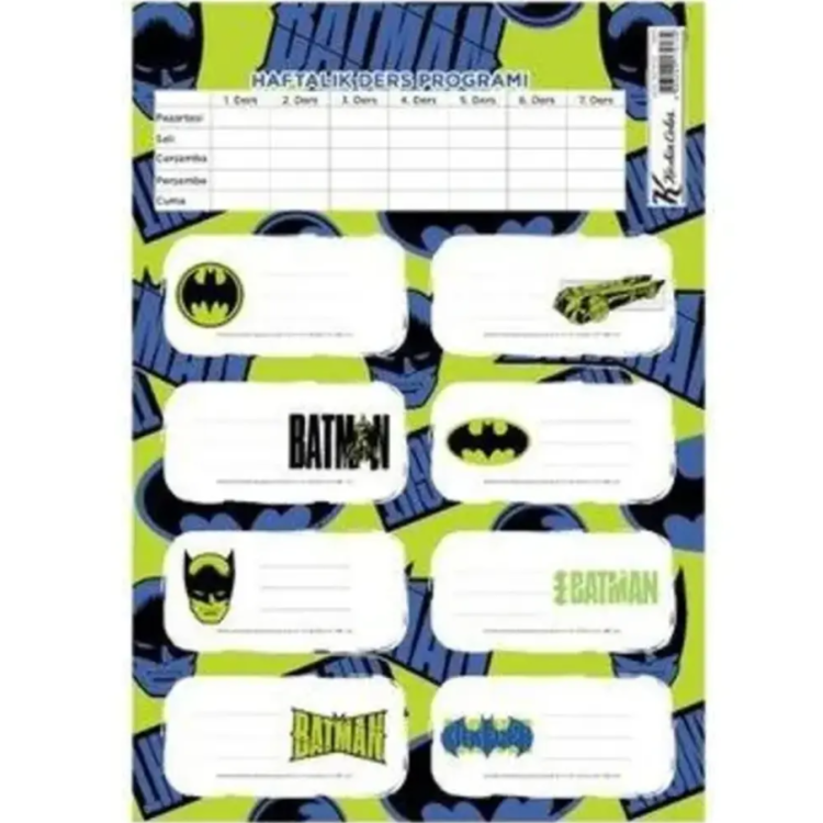 KESKİN BATMAN DERS PROGRAMLI 3 LÜ ETİKET 50Lİ