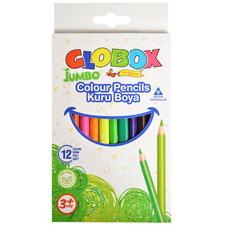 GLOBOX 1073 12 RENK JUMBO KURU BOYA (BOX12)