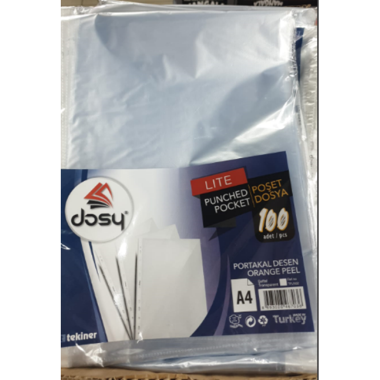 DOSY LİTE A4 POŞET DOSYA 100LÜ