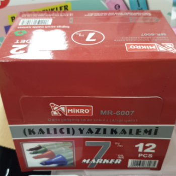 MİKRO 6007/K PERMANENT MARKER KALICI KOLİ KALEMİ 7MM KIRMIZI 12Lİ KESİK UÇ MİKRO 6007/K PERMANENT MARKER KALICI KOLİ KALEMİ 7MM KIRMIZI 12Lİ KESİK UÇ
