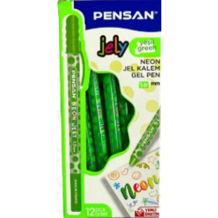 PENSAN 2801 JELY 1.0  JEL KALEM 12Lİ -NEON YEŞİL