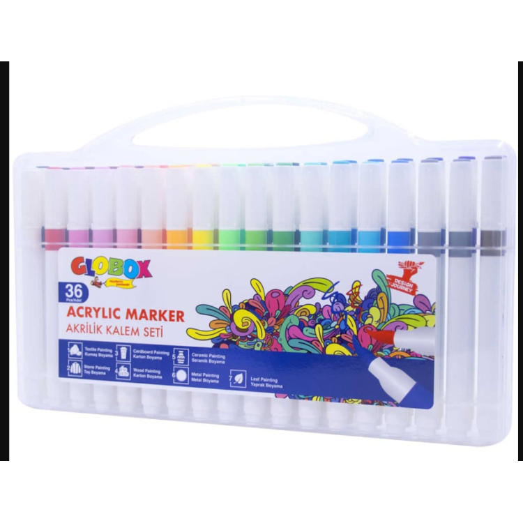 GLOBOX 3687 36 RENK AKRİLİK KALEM SETİ