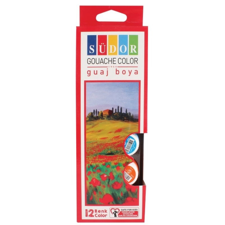 SÜDOR SD525 12'Lİ ŞİŞE GUAJ BOYA