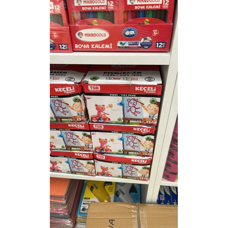 TGB TGB-3006 KEÇELİ KALEM 12RENK KUTULU (BOX12) *K