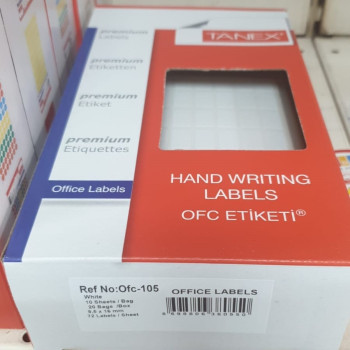 TANEX OFC-105 BEYAZ OFİS ETİKETİ 9,5X16 TANEX OFC-105 BEYAZ OFİS ETİKETİ 9,5X16