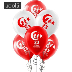 23 Nisan Baskılı Balon 12inc 100lü 23NİSAN BAYRAK