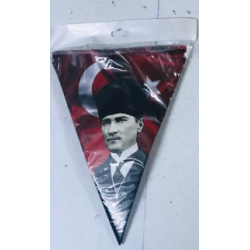 Üçgen Kağıt Flama Atatürk *10 180X25 23nisan (50AL 70GELSİN) 29 ekim