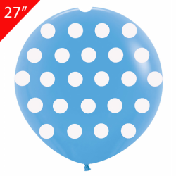Hazır Baskılı Balon 27" Mavi Puantiye Jumbo