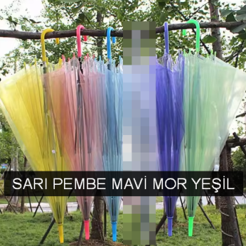 ŞEMSİYE S04r RENKLİ ŞEFFAF ŞEMSİYE S04r RENKLİ ŞEFFAF