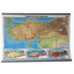 70x100 Türkiye Siyasi-fiziki Çift Taraflı Harita