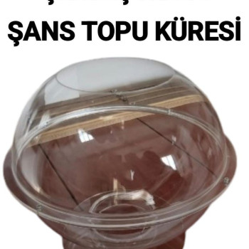 Şeffaf Küre Fanus (Çekiliş - Kura - Şans Topu Küresi) 30cm Şeffaf Küre Fanus (Çekiliş - Kura - Şans Topu Küresi) 30cm