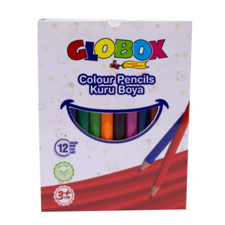 GLOBOX 3670 KURU BOYA KISA 12 RENK (BOX12)