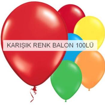 BALON KARIŞIK RENK  (POŞET100) -KEY *23nisan BALON KARIŞIK RENK  (POŞET100) -KEY *23nisan