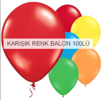 BALON KARIŞIK RENK  (POŞET100) -KEY *23nisan