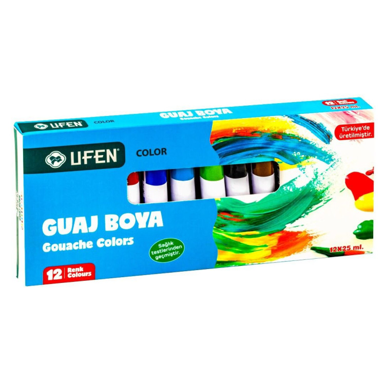 UFEN TÜP GUAJ BOYA 12 RENK 9 ML.