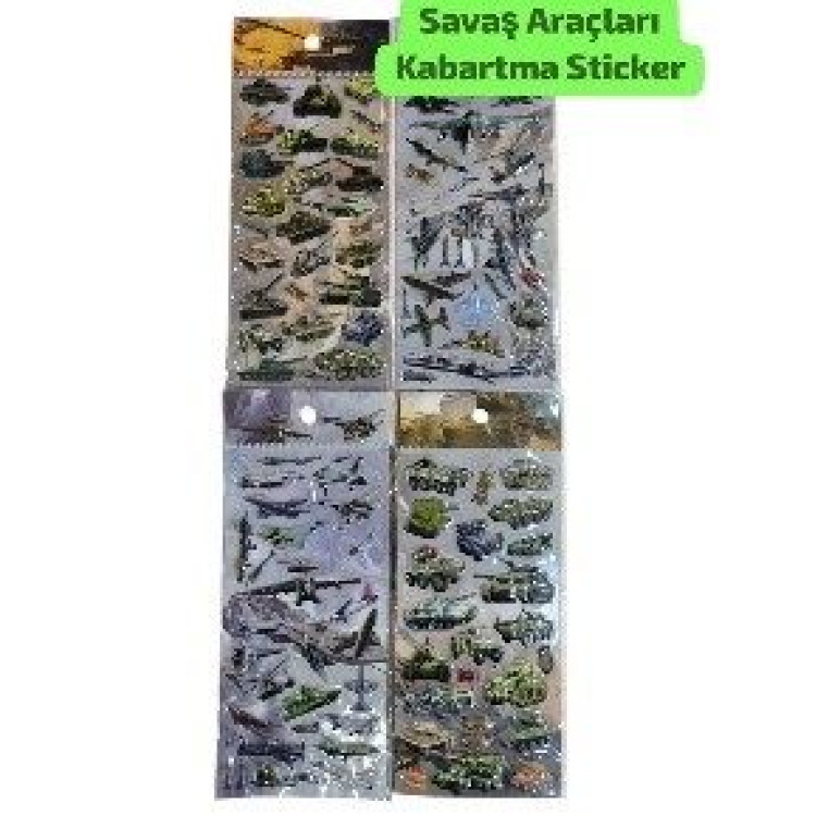 SAVAŞ ARAÇLARI KABARTMA STICKER