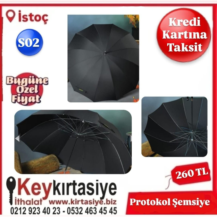 ŞEMSİYE S02 PROTOKOL SİYAH 16TEL