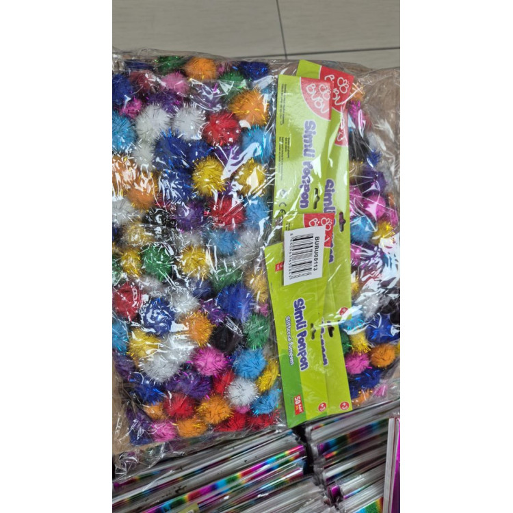 BUBU-00113 SİMLİ PONPON 3CM 50Lİ (BOX12)