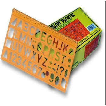 YILDIZLAR CETVELLİ HARF ŞABLONU CETVEL 22CM (BOX24) *K