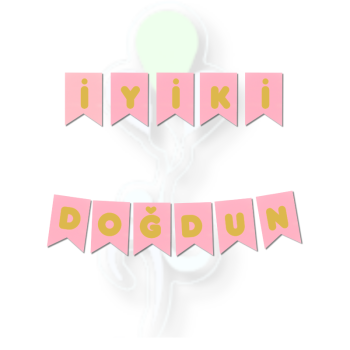 Banner Pembe-Altın İyi Ki Doğdun Banner Pembe-Altın İyi Ki Doğdun