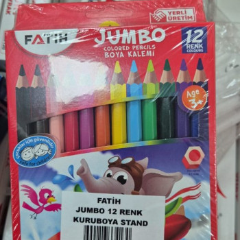 FATİH 33412 JUMBO KURU BOYA KALEMİ 12 RENK FATİH 33412 JUMBO KURU BOYA KALEMİ 12 RENK