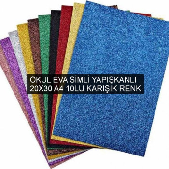 OKUL EVA SİMLİ YAPIŞKANLI 20X30 A4 10LU KARIŞIK RENK