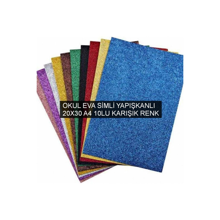 OKUL EVA SİMLİ YAPIŞKANLI 20X30 A4 10LU KARIŞIK RENK