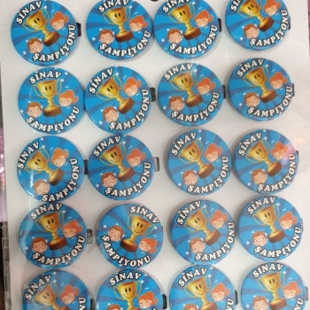 rozet sınav şampiyonu yazılı 20'li