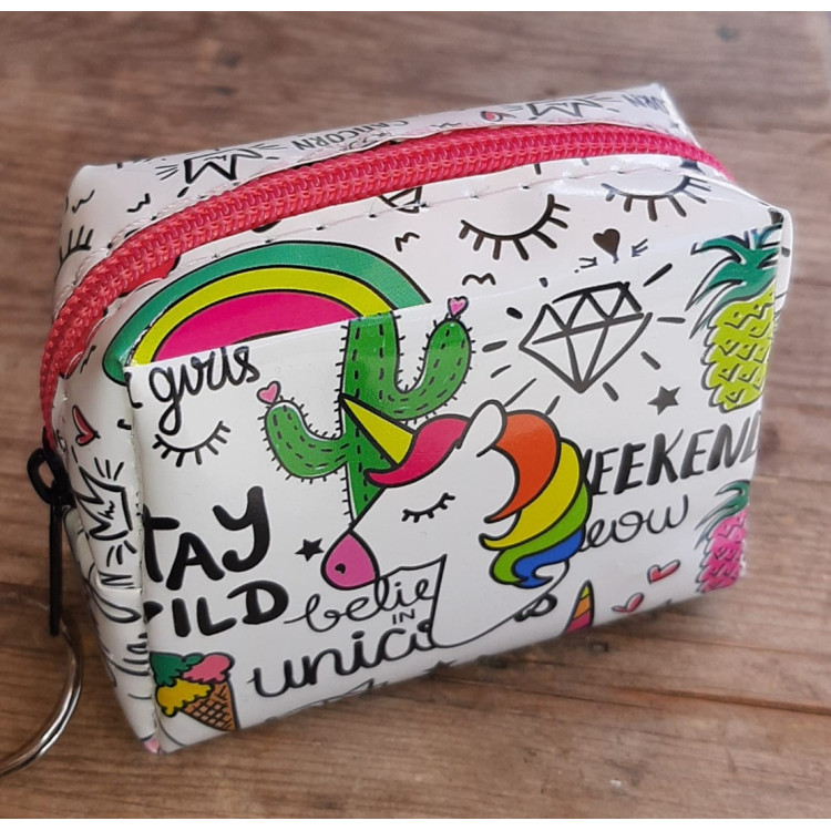 PARA CÜZDANI FERMUARLI 12X10CM UNİCORN 12Lİ